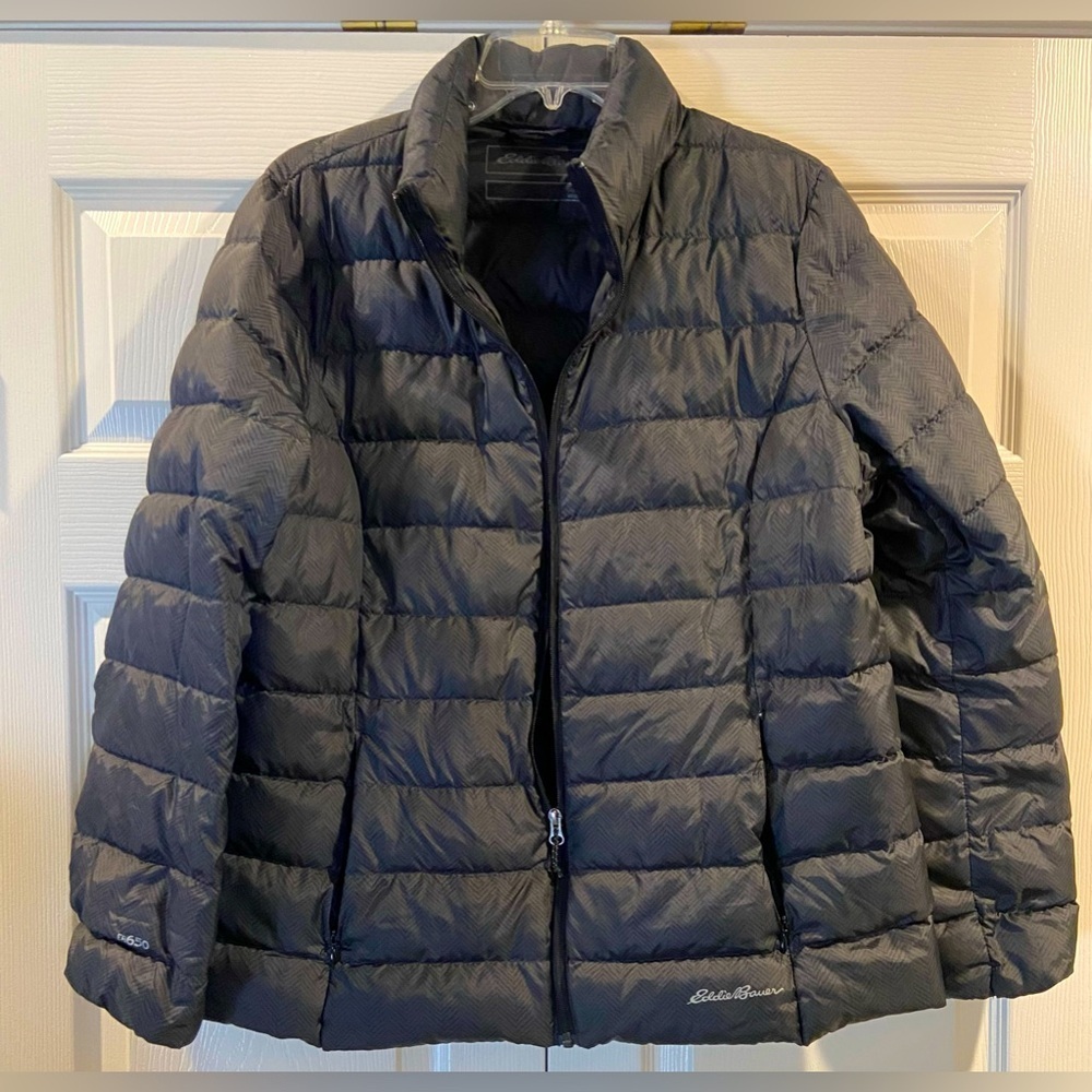 Eddie Bauer EB650 Down Black Puffer Jacket Women’s size XL